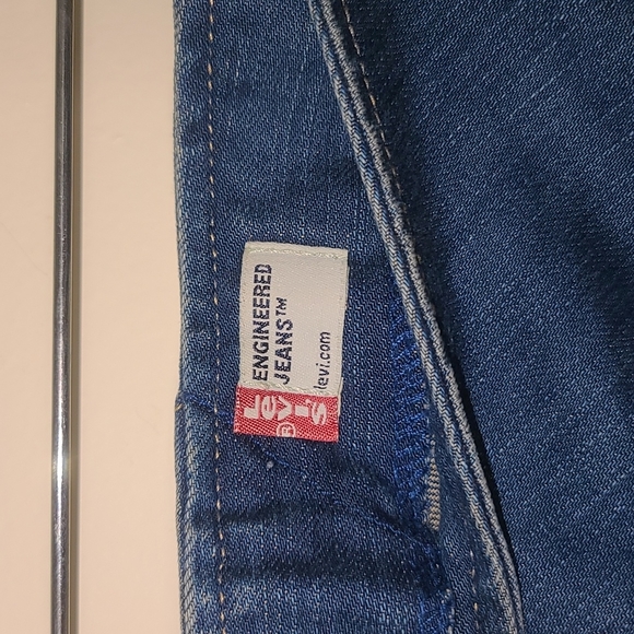 Levi's Engineered asymmetrical diagonal cut denim a-line knee length jeans skirt - Picture 5 of 12